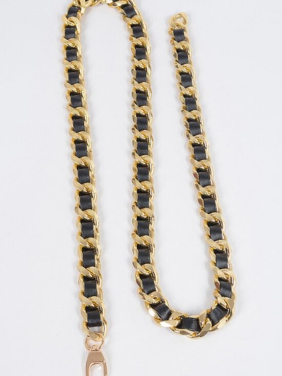 Faux Leather Oversized Chain Belt